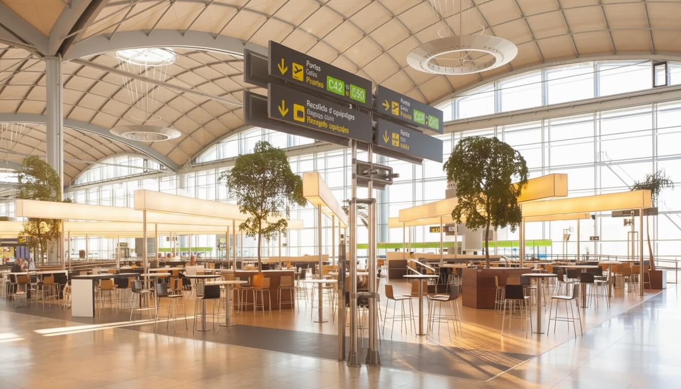 Espace de restauration au terminal de l'Aéroport Alicante